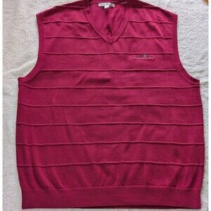 Cutter & Buck Mens XL Golf Sweater Vest Red Mercerized Cotton Chambers Bay